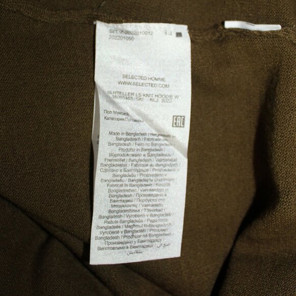 Selected Homme hoodie Men's pullover Olive green size Large - Picture 8 of 9